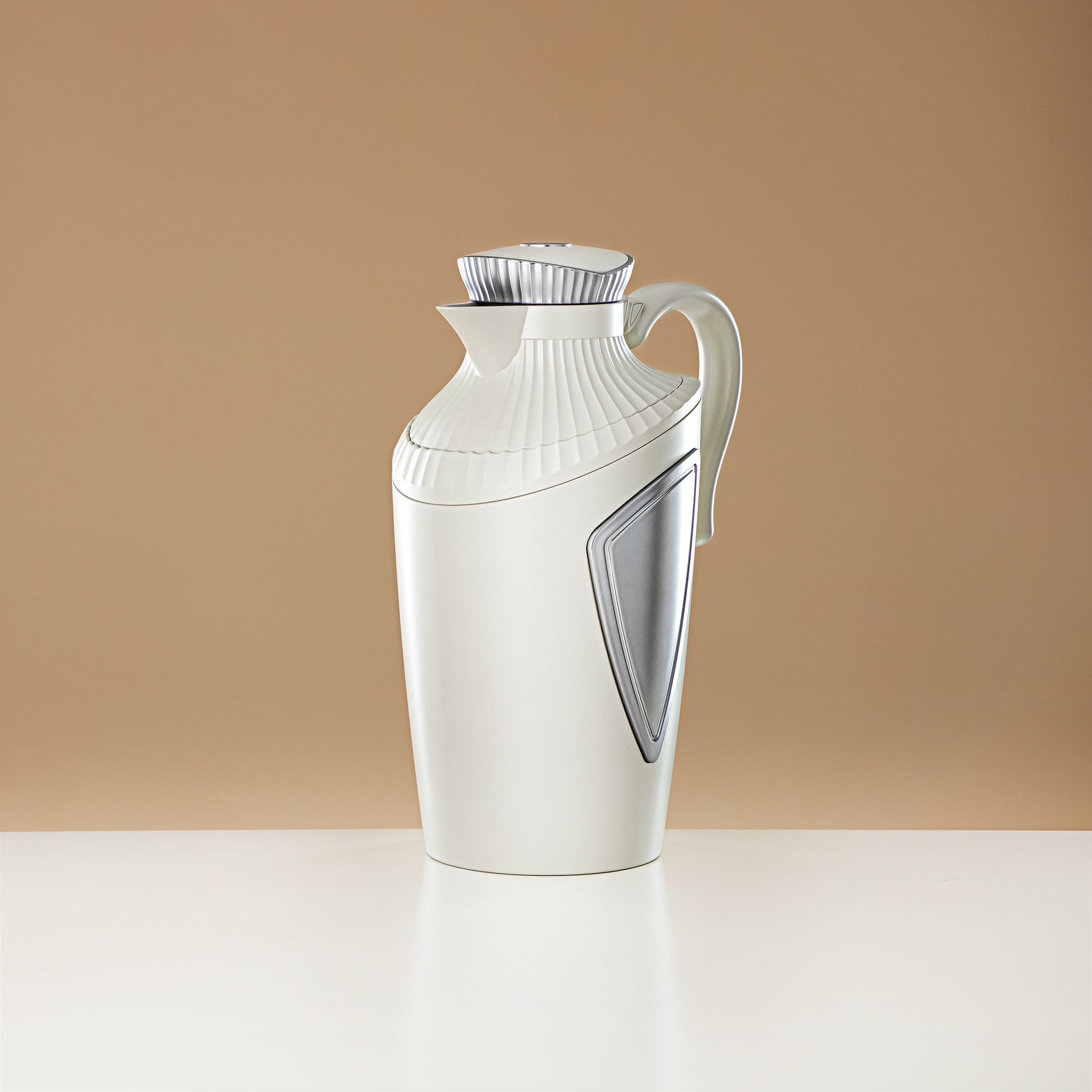 Almarjan 2 Pieces Vacuum Flask Set Matt White & Silver - UWP-0700/1000 Q330YZE23