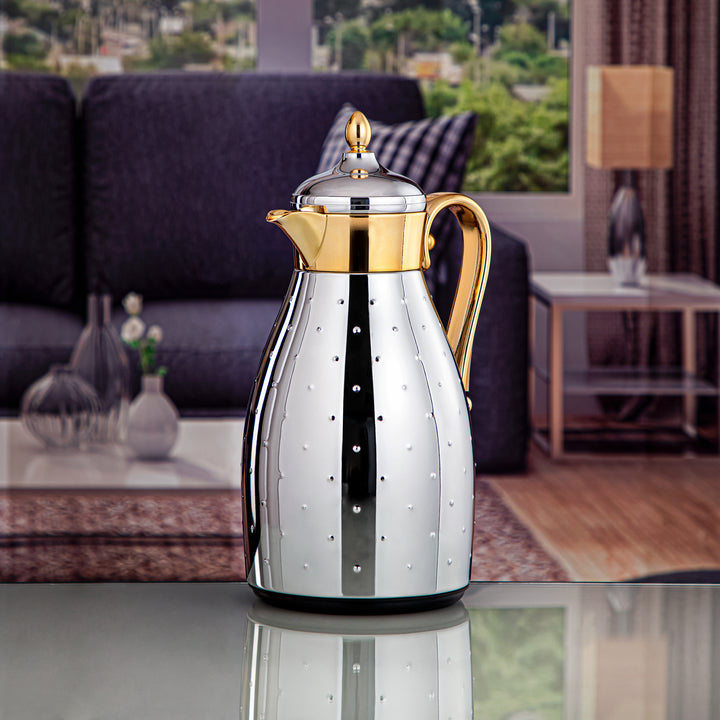 Almarjan 1 Liter Vacuum Flask Silver & Gold - VAF0010341