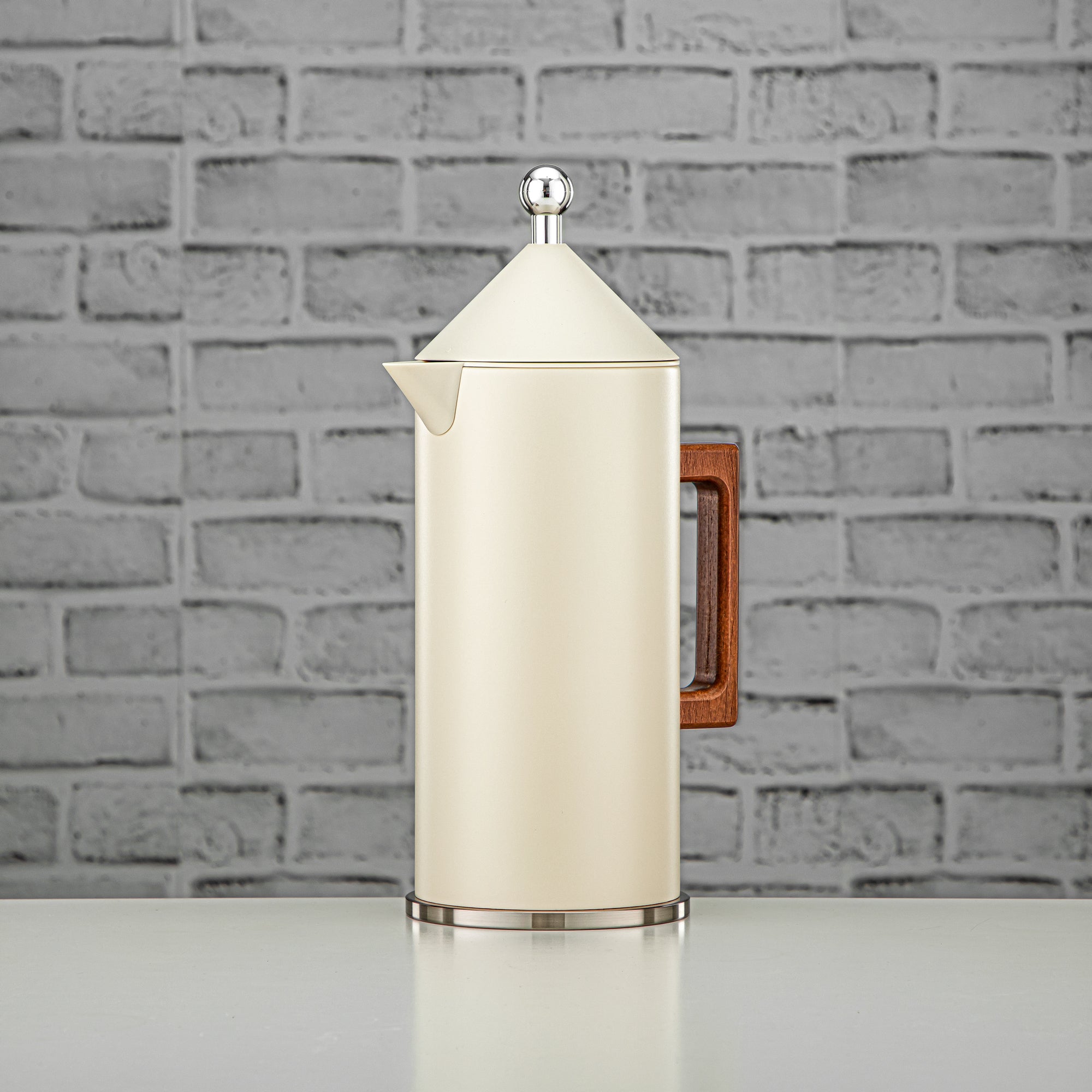 Almarjan Vacuum Flask Set Push Button 0.6L + 1L Sand & Silver (VAF2950006) - Modern Vacuum Flask Set