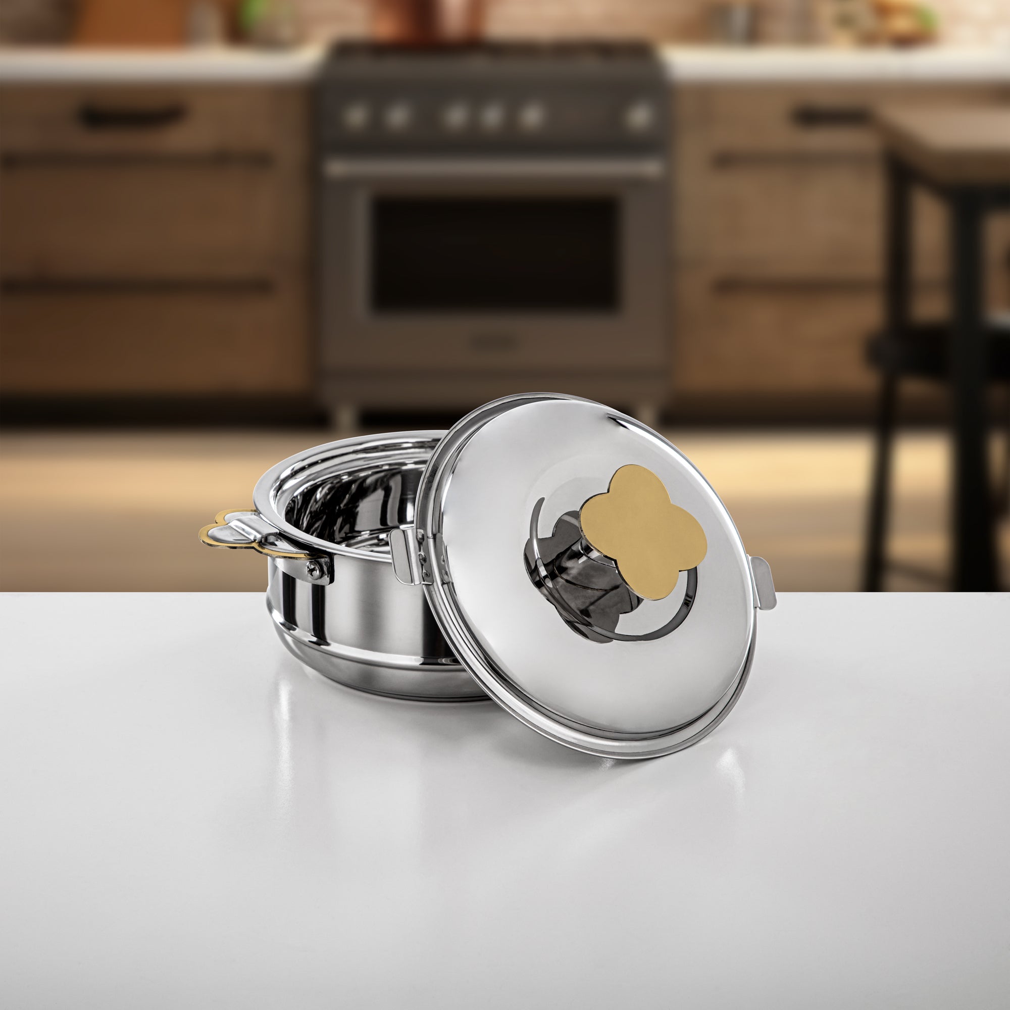 طقم حرارات المرجان ستانلس ستيل فضي وذهبي 3 قطع (H25PG1) – مجموعة فيدا | رمضان والتجمعات