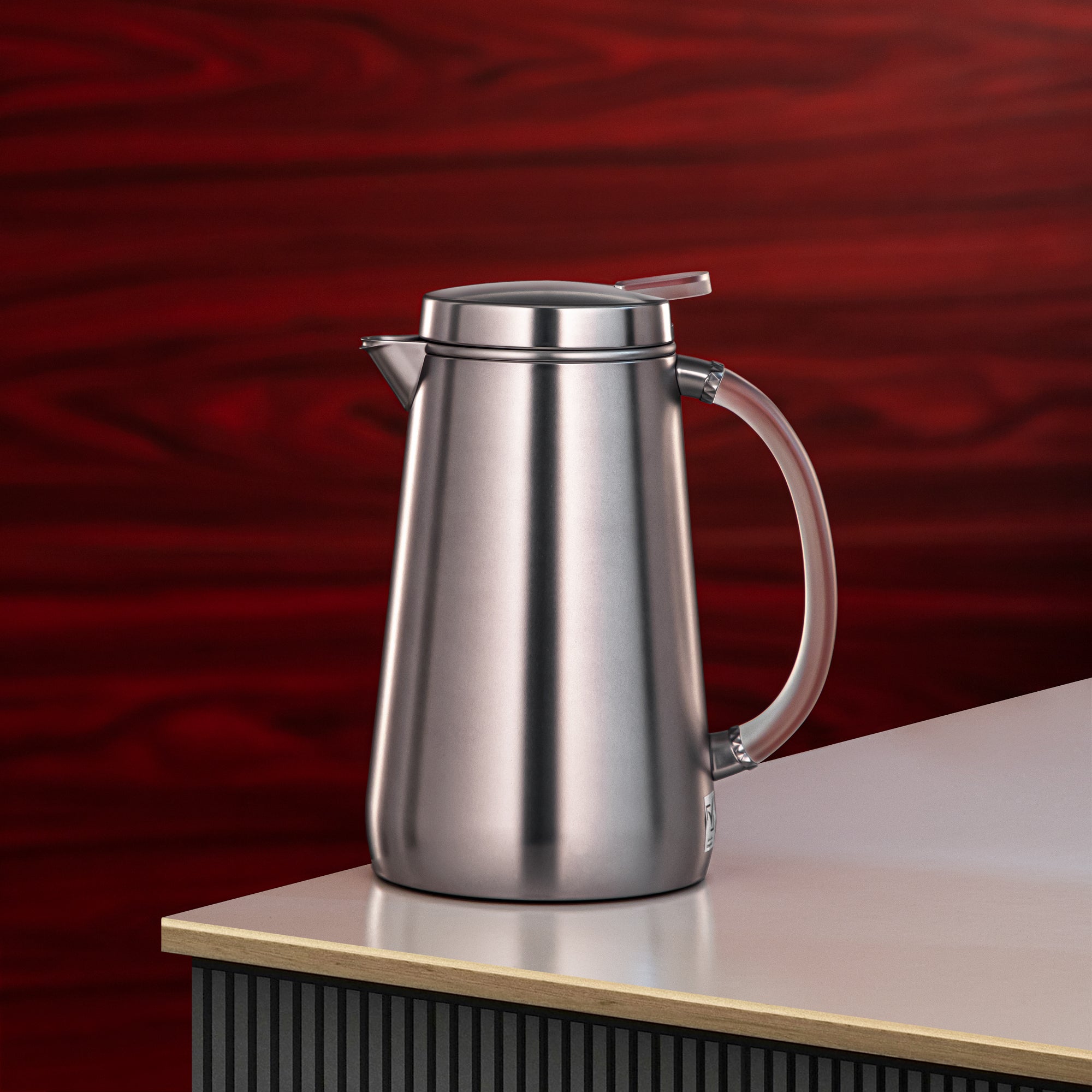 Almarjan Vacuum Flask Metal 0.5 Liter Matt Silver with Frost Handle (VOP-500 E23Y15) – Elegant Serving | Ramadan & Gatherings