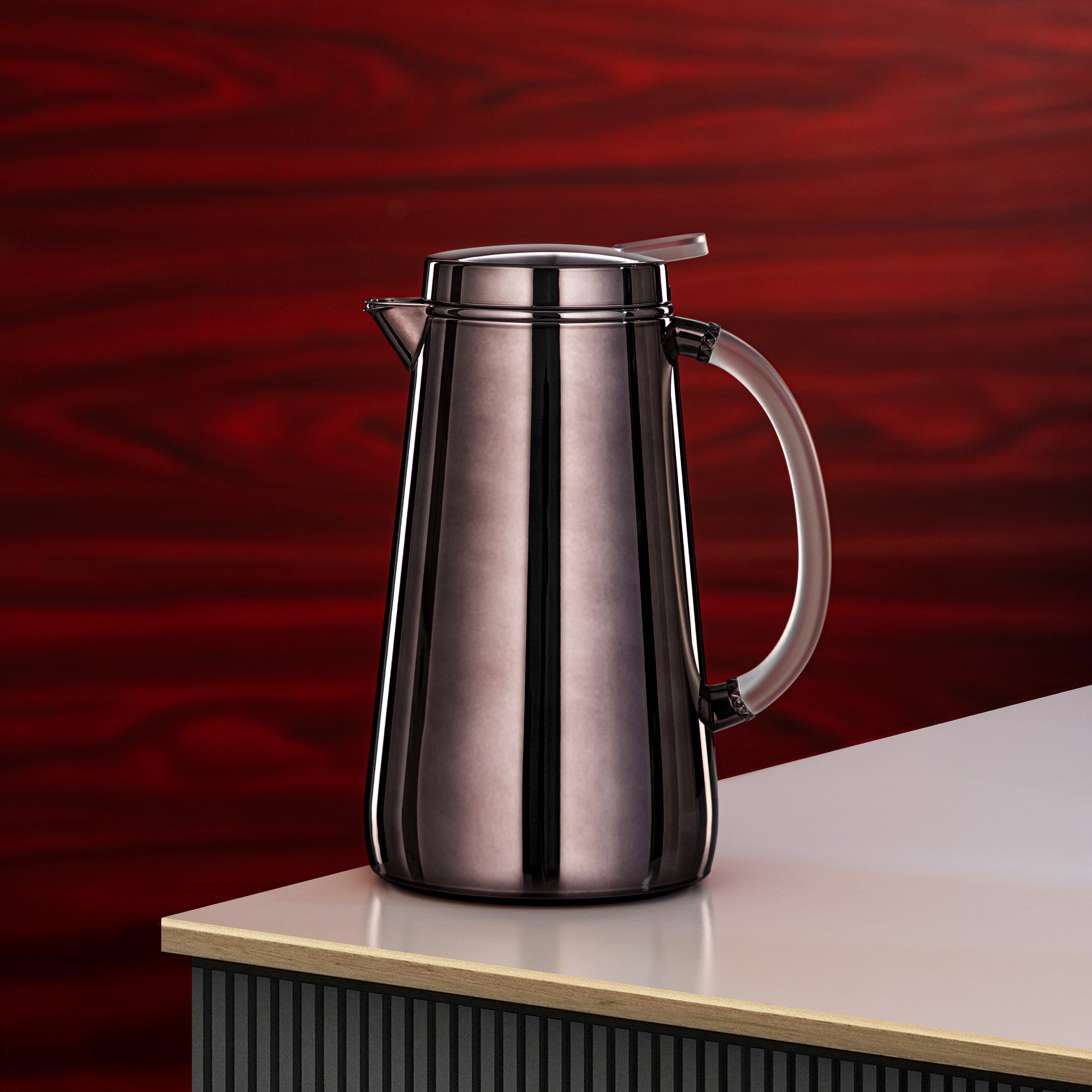 Almarjan Vacuum Flask Metal 0.7 Liter Gun Black with Frost Handle (VOP-700 E10Y15) – Elegant Serving | Ramadan & Gatherings