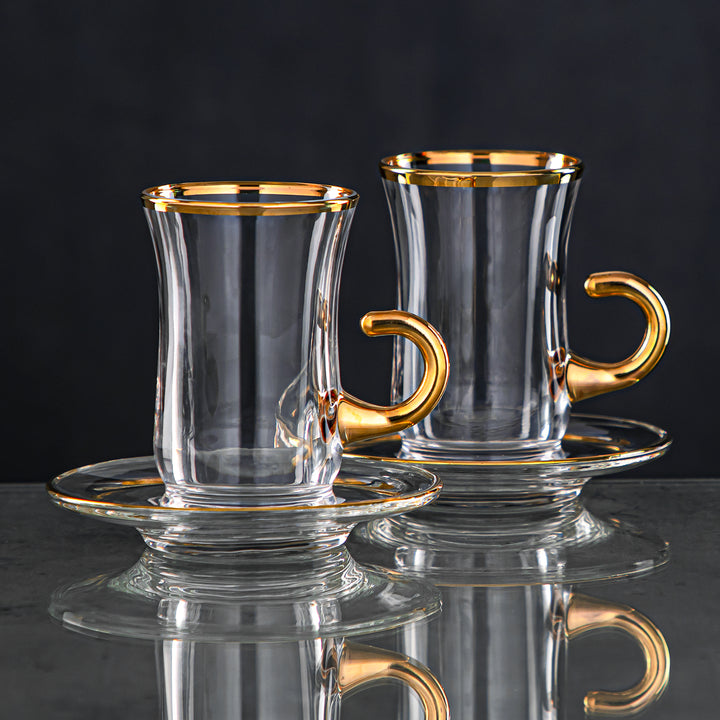 Almarjan 120 ML Glass Tea Cup - 1043BJ-0001P-GLD