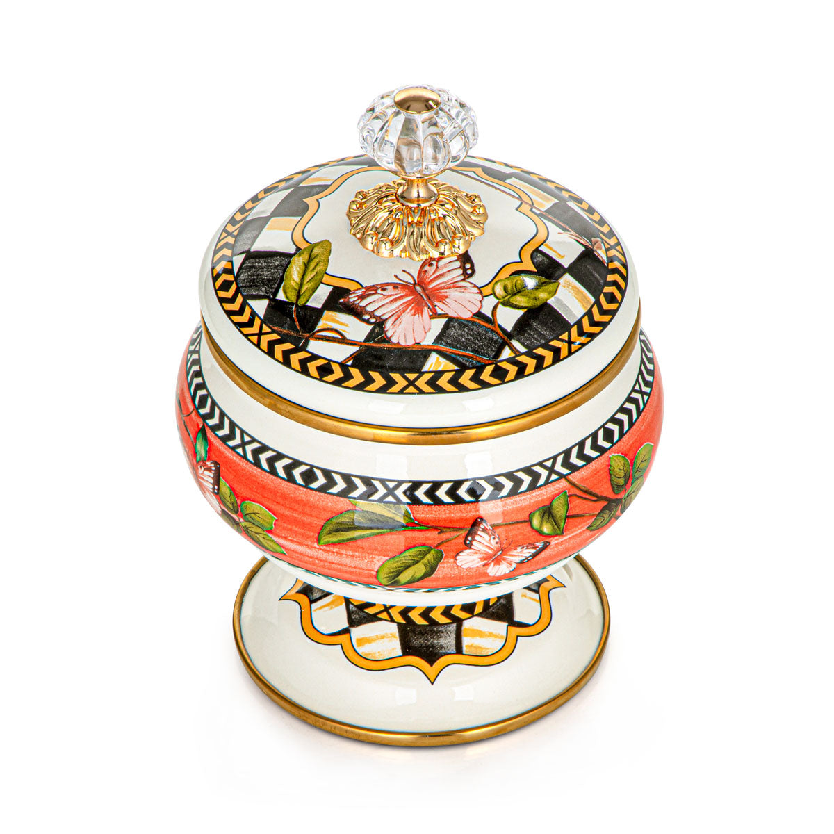 Almarjan 14 CM Tohfa Collection Enamel Sugar Bowl With Stand - 287421085