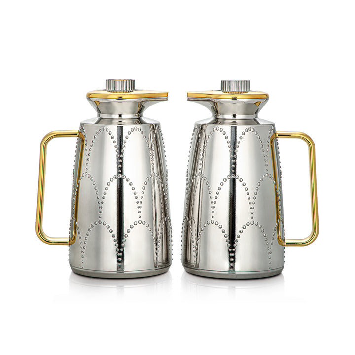 Almarjan 2 Pieces Vacuum Flask Set Silver & Gold - 2C123AB-100 NI/G