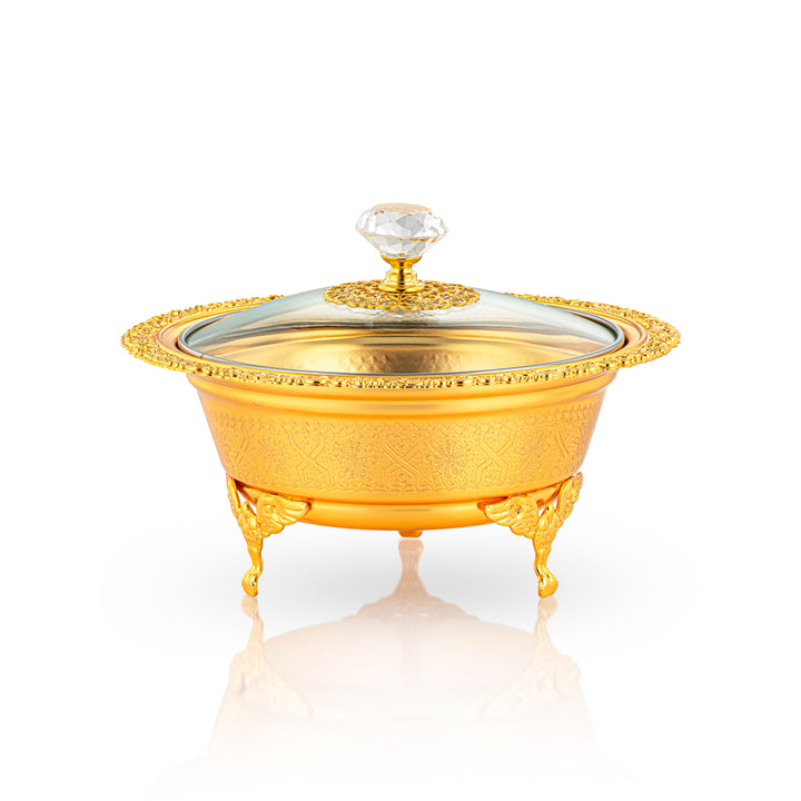Almarjan 18 CM Date Bowl With Glass Cover Gold - 851-18 FGA