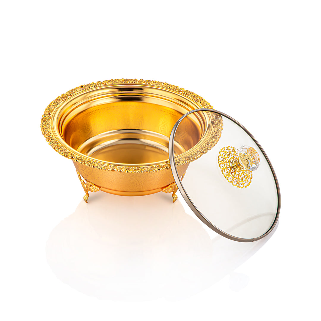 Almarjan 20 CM Date Bowl With Glass Cover Gold - 851-28 FGA