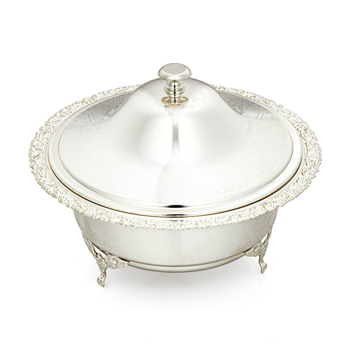 Shop ALMARJAN 22 CM  Date Bowl With Cover Silver at Almarjanstore.com - UAE