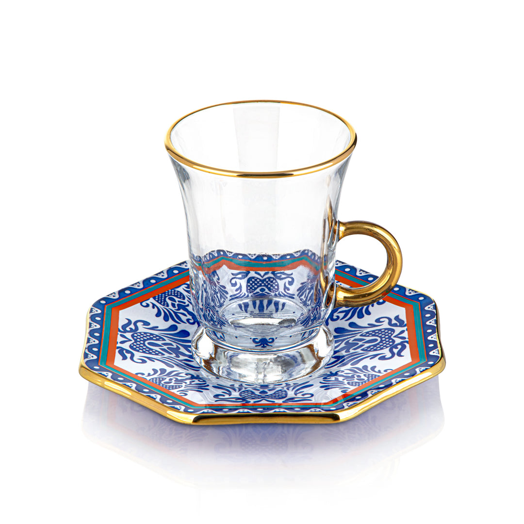 Almarjan 6 Pieces Etnik Collection Glass Tea Cups - 87000