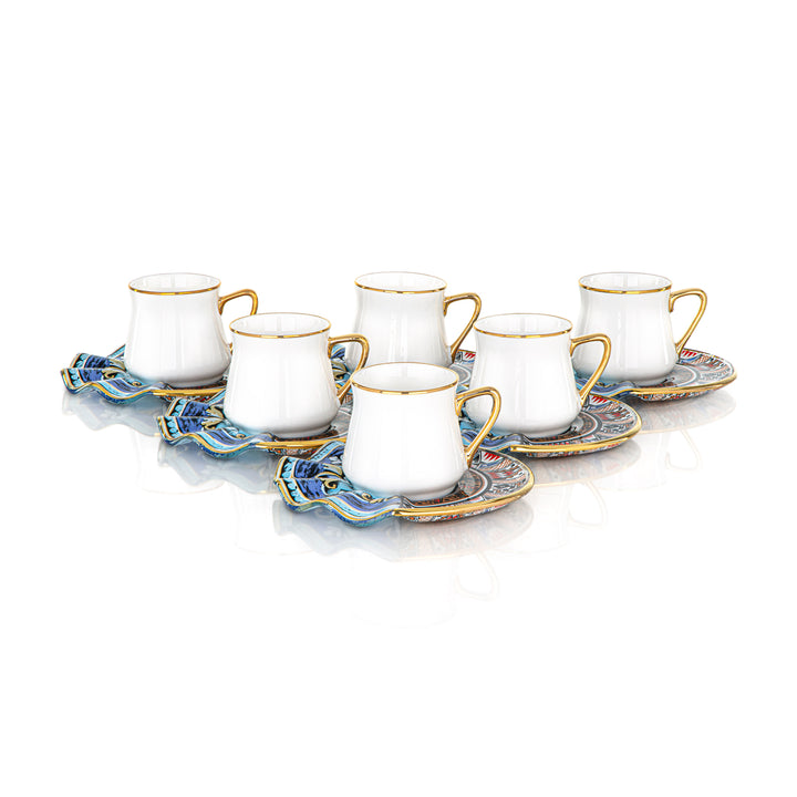 Almarjan 6 Pieces Aurora Collection Porcelain Coffee Cups - 87015
