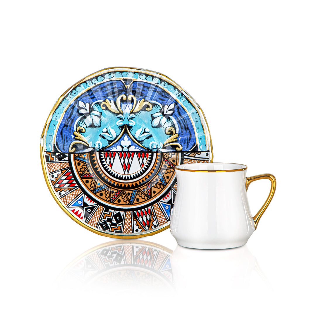 Almarjan 6 Pieces Aurora Collection Porcelain Coffee Cups - 87015