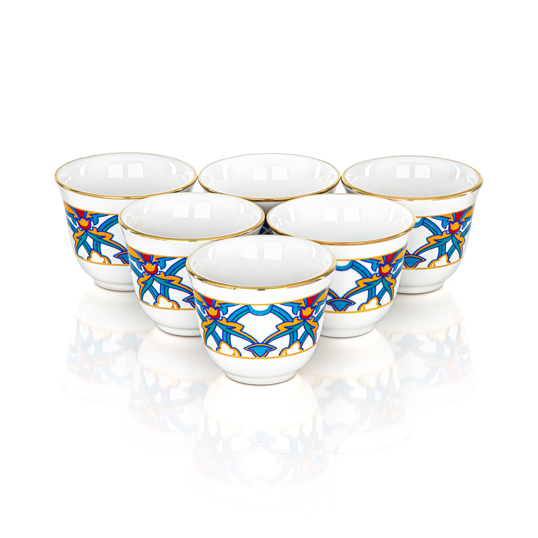 Almarjan 6 Pieces Dream Collection Porcelain Cawa Cups - 87044