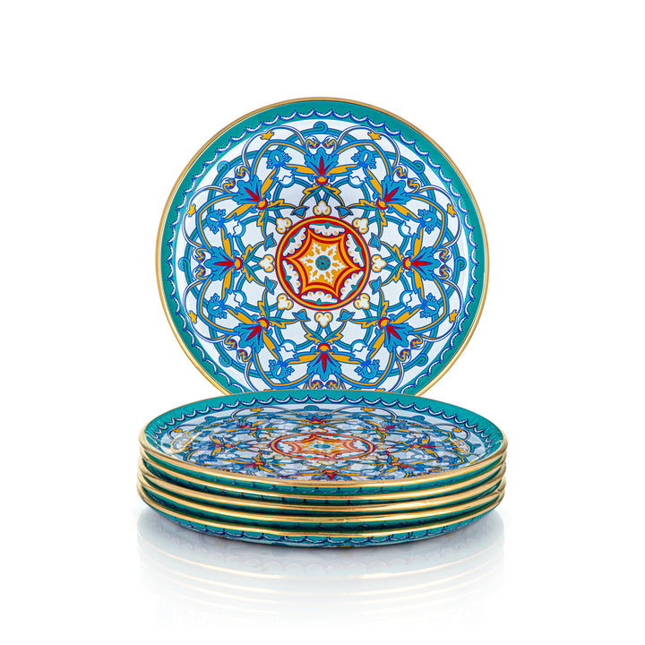 Almarjan 6 Pieces Dream Collection 21 CM Glass Sweet Plate - 87052