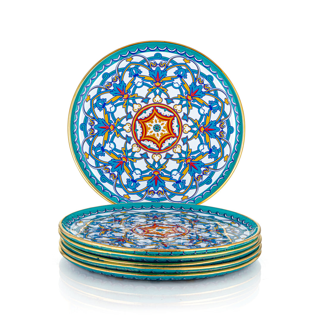 Almarjan 6 Pieces Dream Collection 26 CM Glass Sweet Plate - 87053