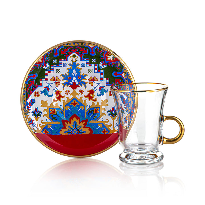 Almarjan 6 Pieces Orca Collection Glass Tea Cups - 87154