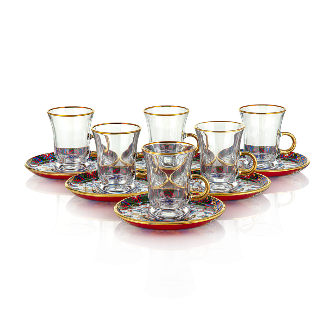 Almarjan 6 Pieces Orca Collection Glass Tea Cups - 87154