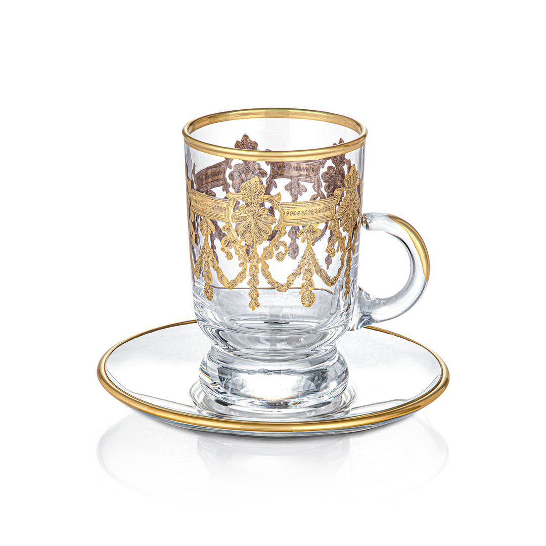 Almarjan 6 Pieces Glass Tea Cup Set - 906/837