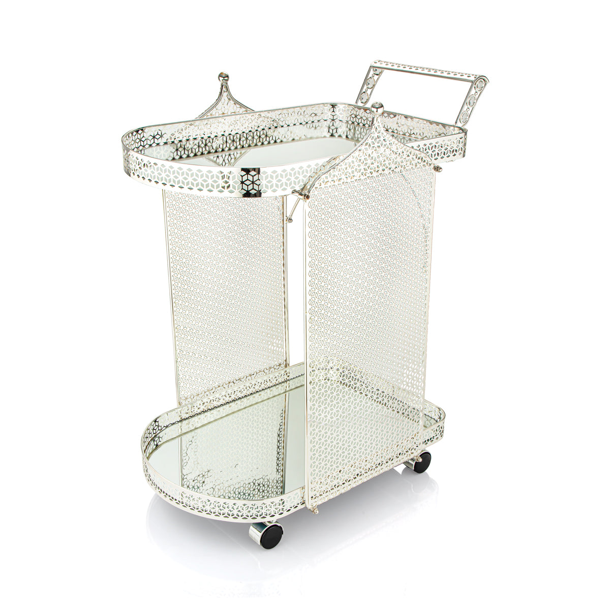 Almarjan 2 Tier Trolley Silver - AZ-258/S