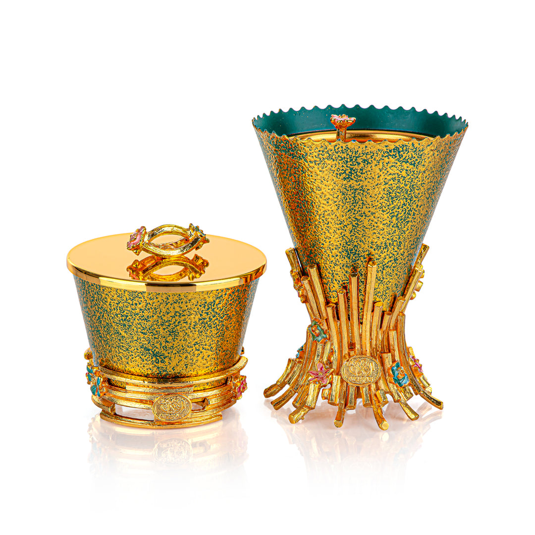 Almarjan 2 Pieces Sanabel Collection Incese Burner Set Gold BK-06M-BGG