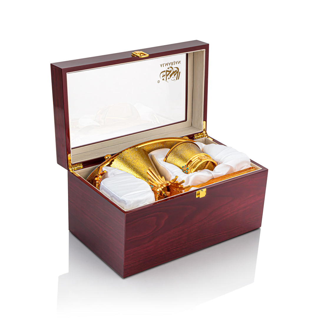 Almarjan 4 Pieces Sanabel Collection Incese Burner Set Gold BKT-09M-BSG