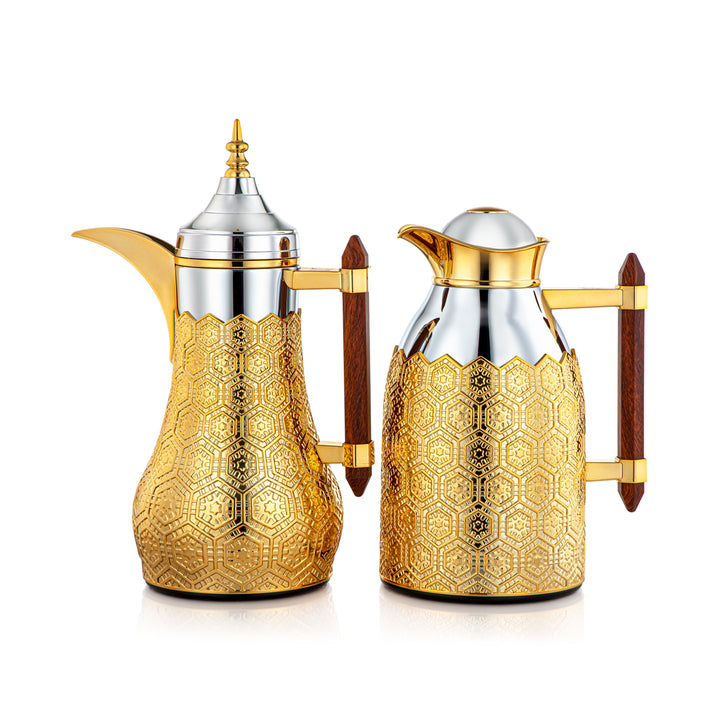 Almarjan 2 Pieces Vacuum Flask Set Silver & Gold - CBL + CBM-CEG