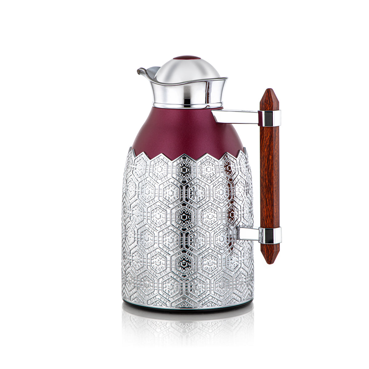 Almarjan 2 Pieces Vacuum Flask Set Maroon & Silver - CBL + CBM-MNC