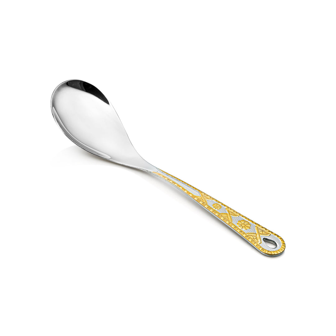 Almarjan Stainless Steel Rice Spoon Silver & Gold - CUT0010195