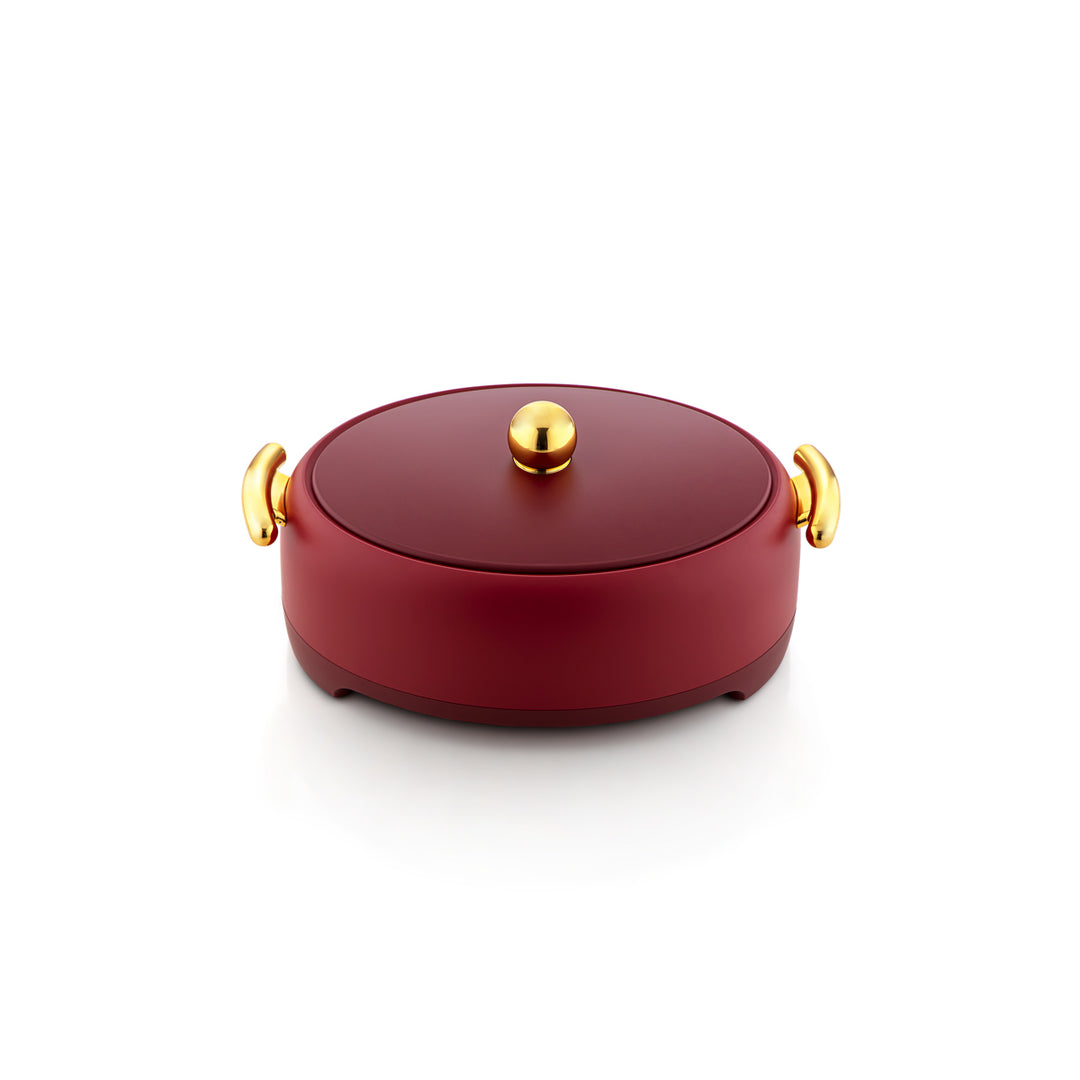 Forever Gold 3 Piece Oval Plastic Hot Pot Bean Red & Gold - EGSET BR/G