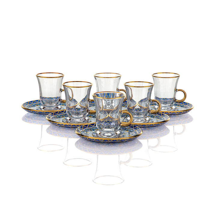 Almarjan 6 Pieces Helen Collection Glass Tea Cups - 87126