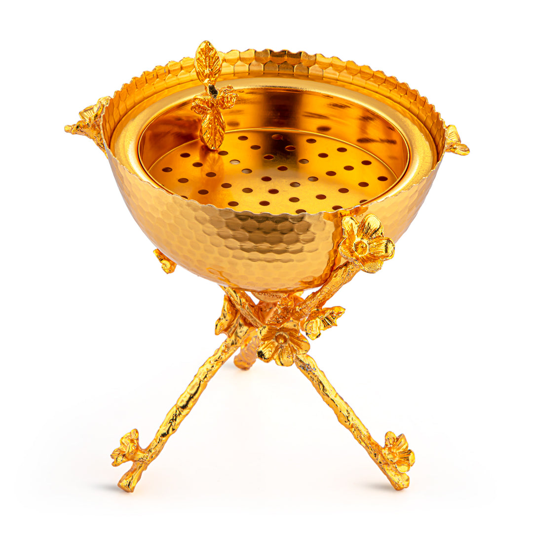 Almarjan 14 CM Narges Collection Incense Burner Gold - HH210102-GG