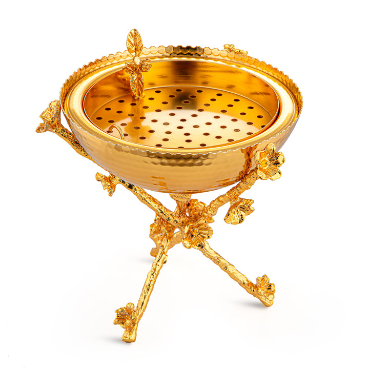 Almarjan 15 CM Narges Collection Incense Burner Gold - HH210103-GG