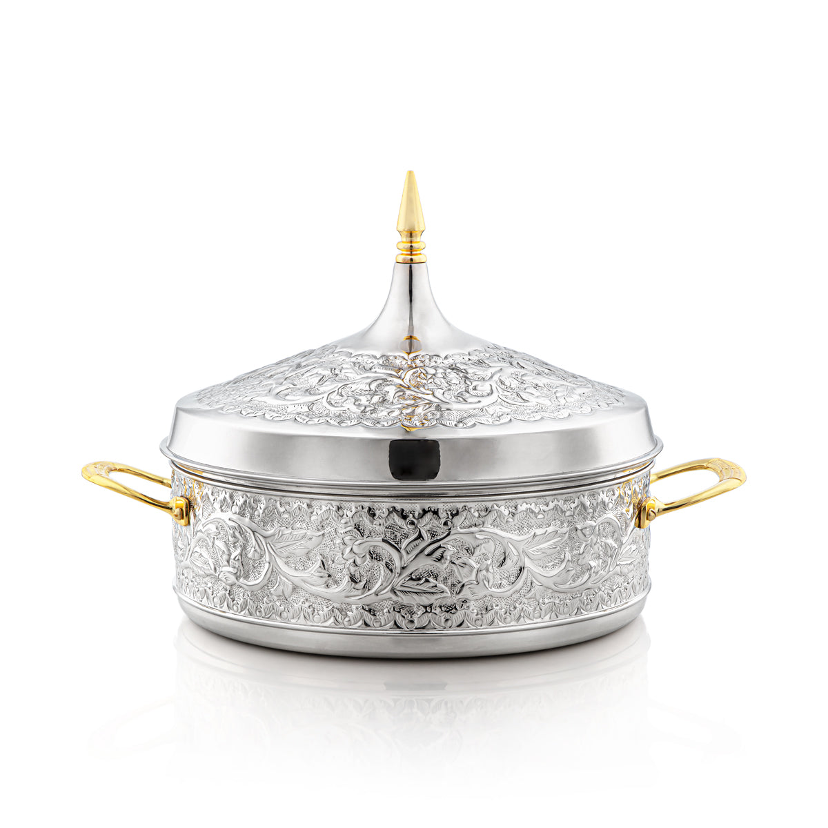 Almarjan 32 CM Brass Hot Pot Silver & Gold - MD-2929B