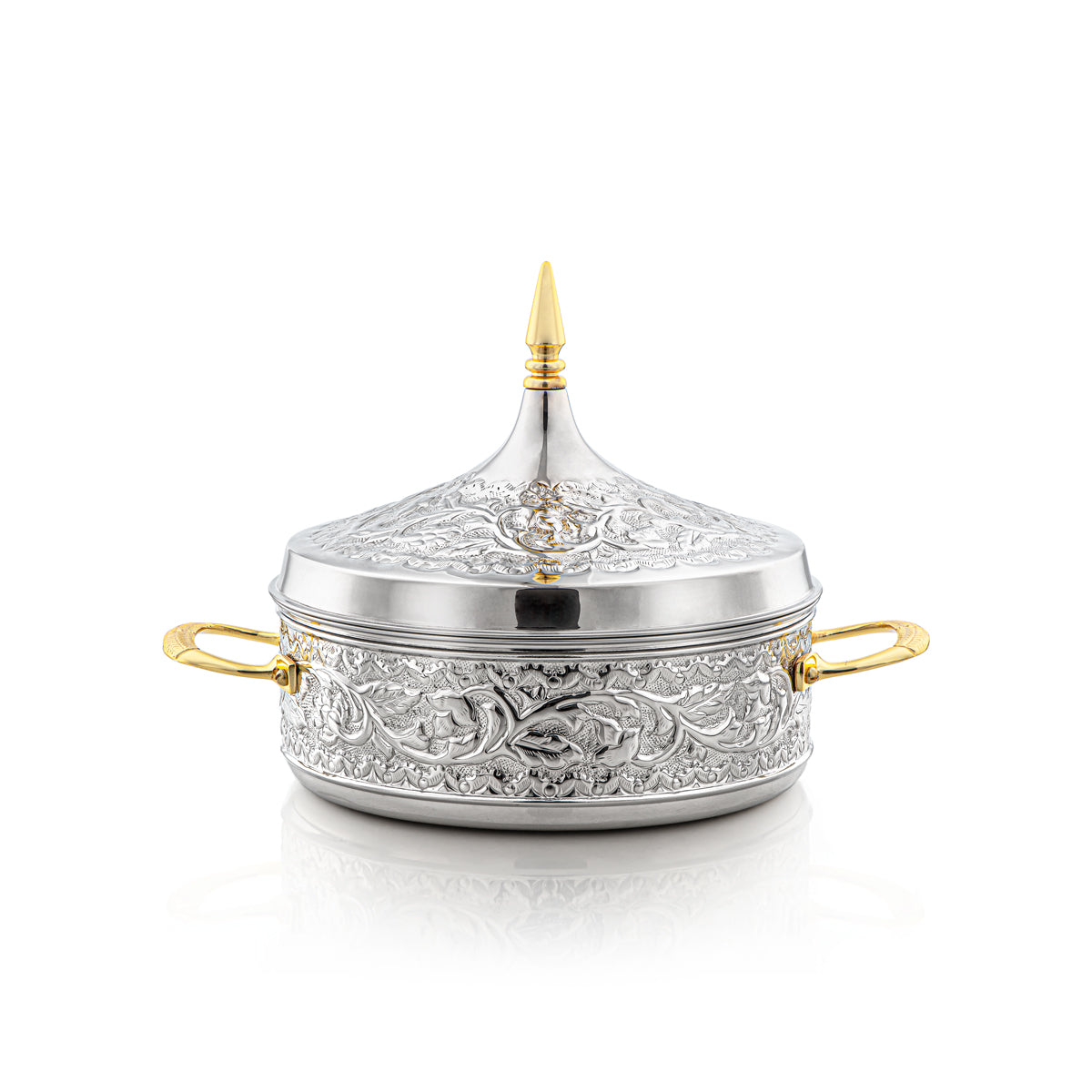 Almarjan 25 CM Brass Hot Pot Silver & Gold - MD-2929D