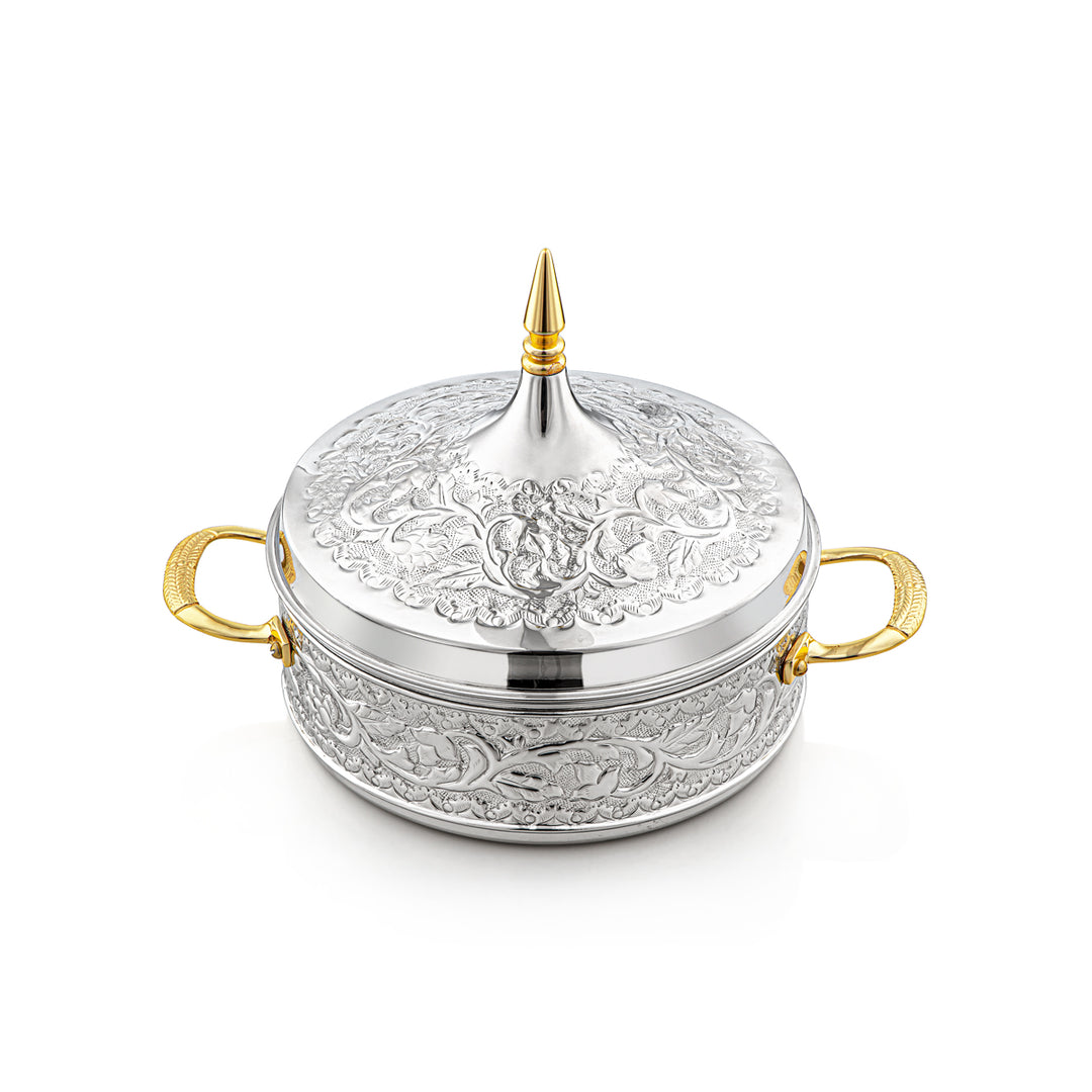 Almarjan 25 CM Brass Hot Pot Silver & Gold - MD-2929D