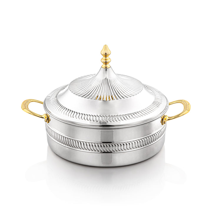 Almarjan 32 CM Brass Hot Pot Silver & Gold - MD-2933B