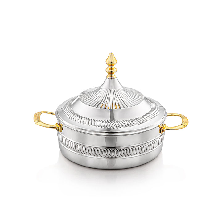 Almarjan 25 CM Brass Hot Pot Silver & Gold - MD-2933D