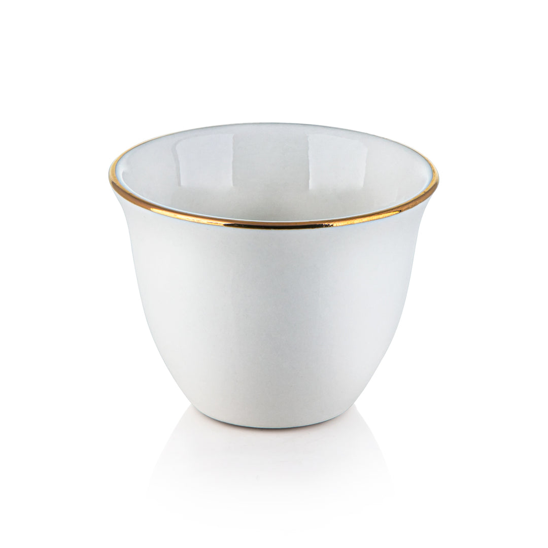 Almarjan 12 Pieces Porcelain Cawa Cups With Golden Rim - PAS0010009