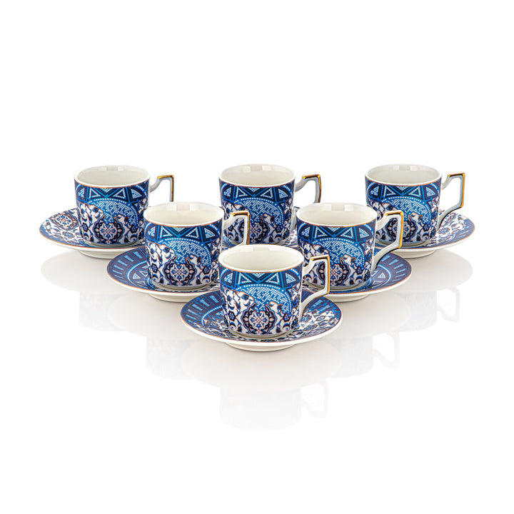 Almarjan 6 Pieces Fonon Collection Turkish Coffee Cup & Saucer - 1415