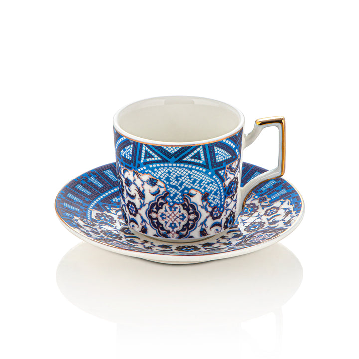 Almarjan 6 Pieces Fonon Collection Turkish Coffee Cup & Saucer - 1415