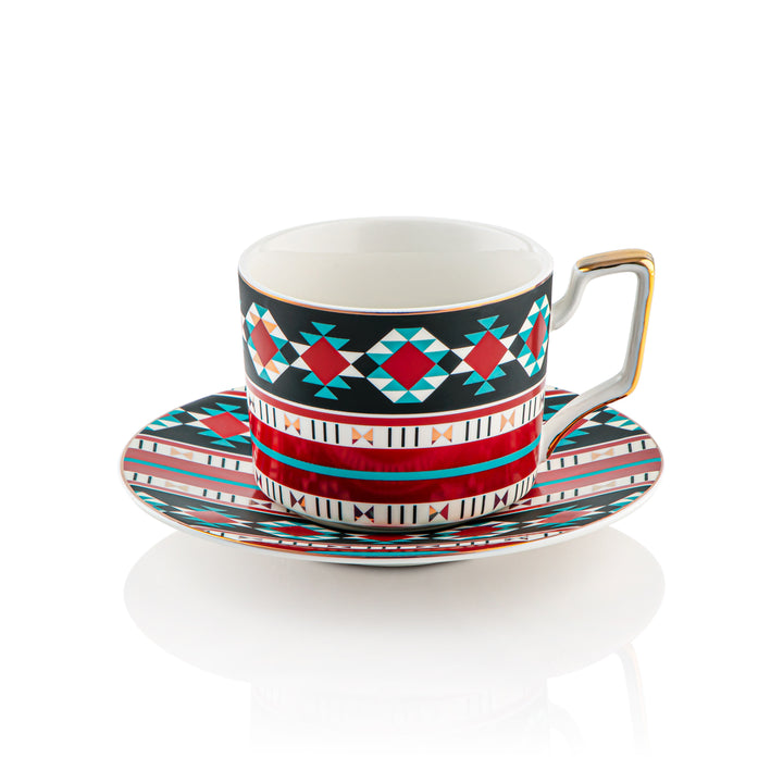 Almarjan 6 Pieces Fonon Collection Cup & Saucer - 7645
