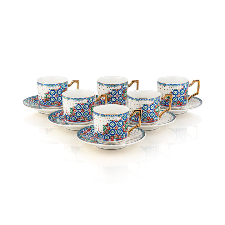 Almarjan 6 Pieces Fonon Collection Turkish Coffee Cup & Saucer - 4955