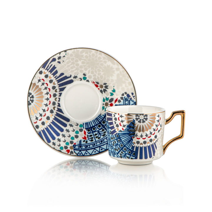 Almarjan 6 Pieces Fonon Collection Turkish Coffee Cup & Saucer - 3901