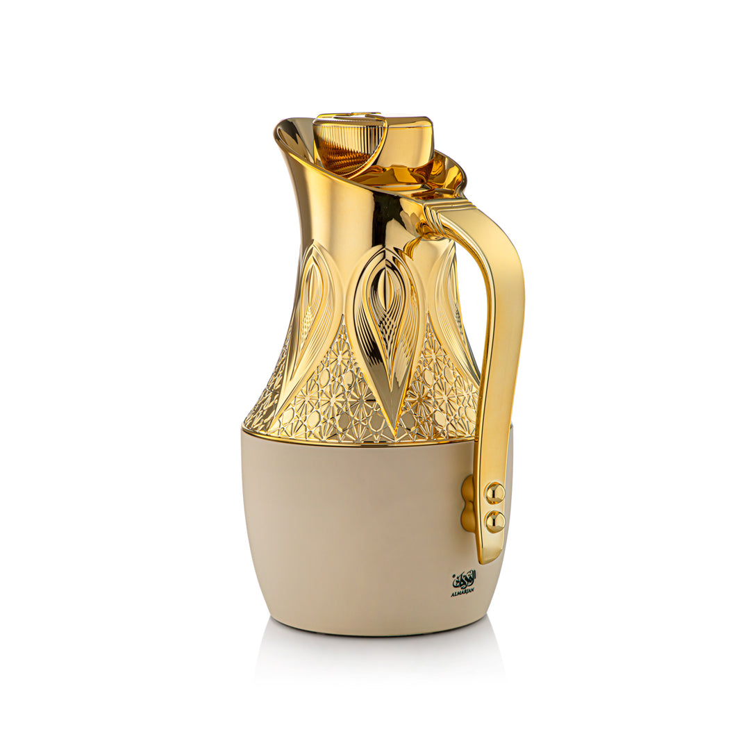 Almarjan 2 Pieces Vacuum Flask Matt Beige & Gold - SM-2C120-070/100 MBG/G