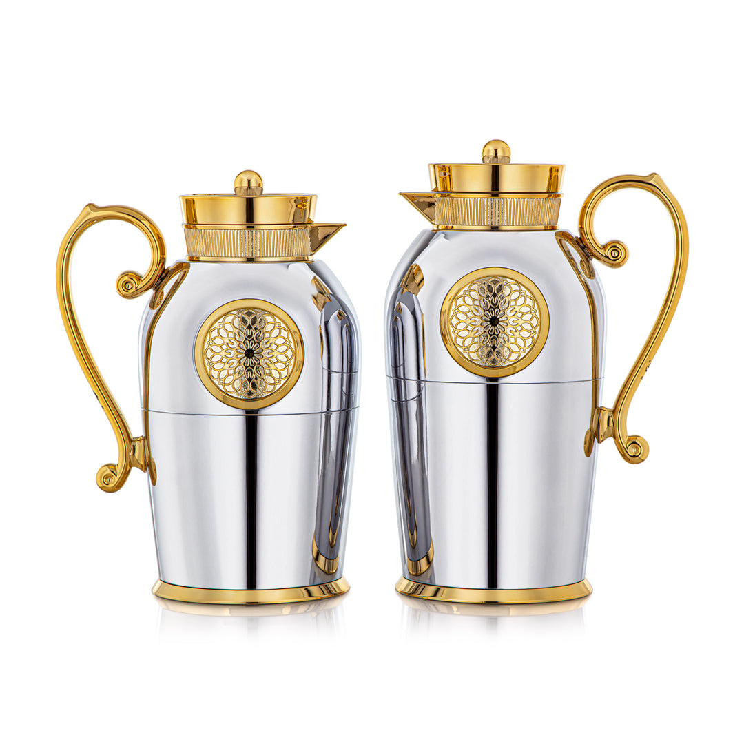 Almarjan 2 Pieces Vacuum Flask Set Silver & Gold - SM-2C129-070/100 CRO/G
