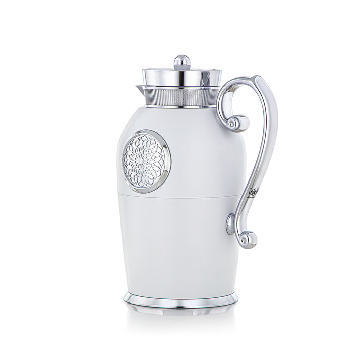 Almarjan 2 Pieces Vacuum Flask Set White & Chrome - SM-2C129-070/100 W/CR