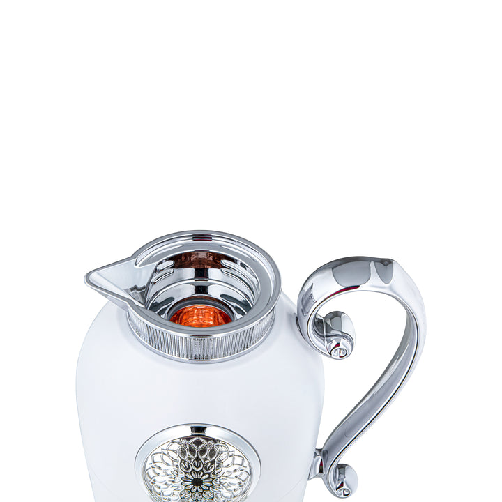 Almarjan 2 Pieces Vacuum Flask Set White & Chrome - SM-2C129-070/100 W/CR