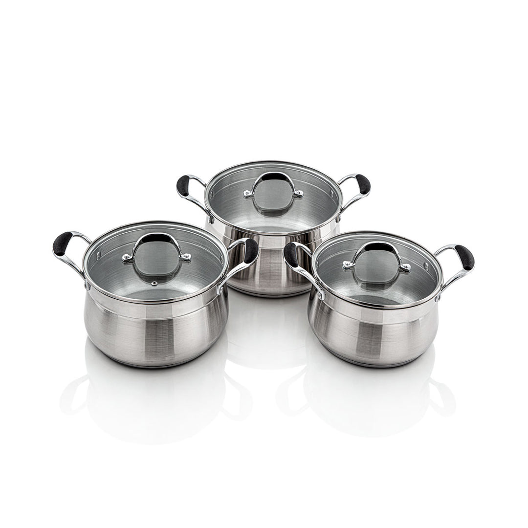 Almarjan 3 Pieces Amani Collection Stainless Steel Cookware Set - STS0010802