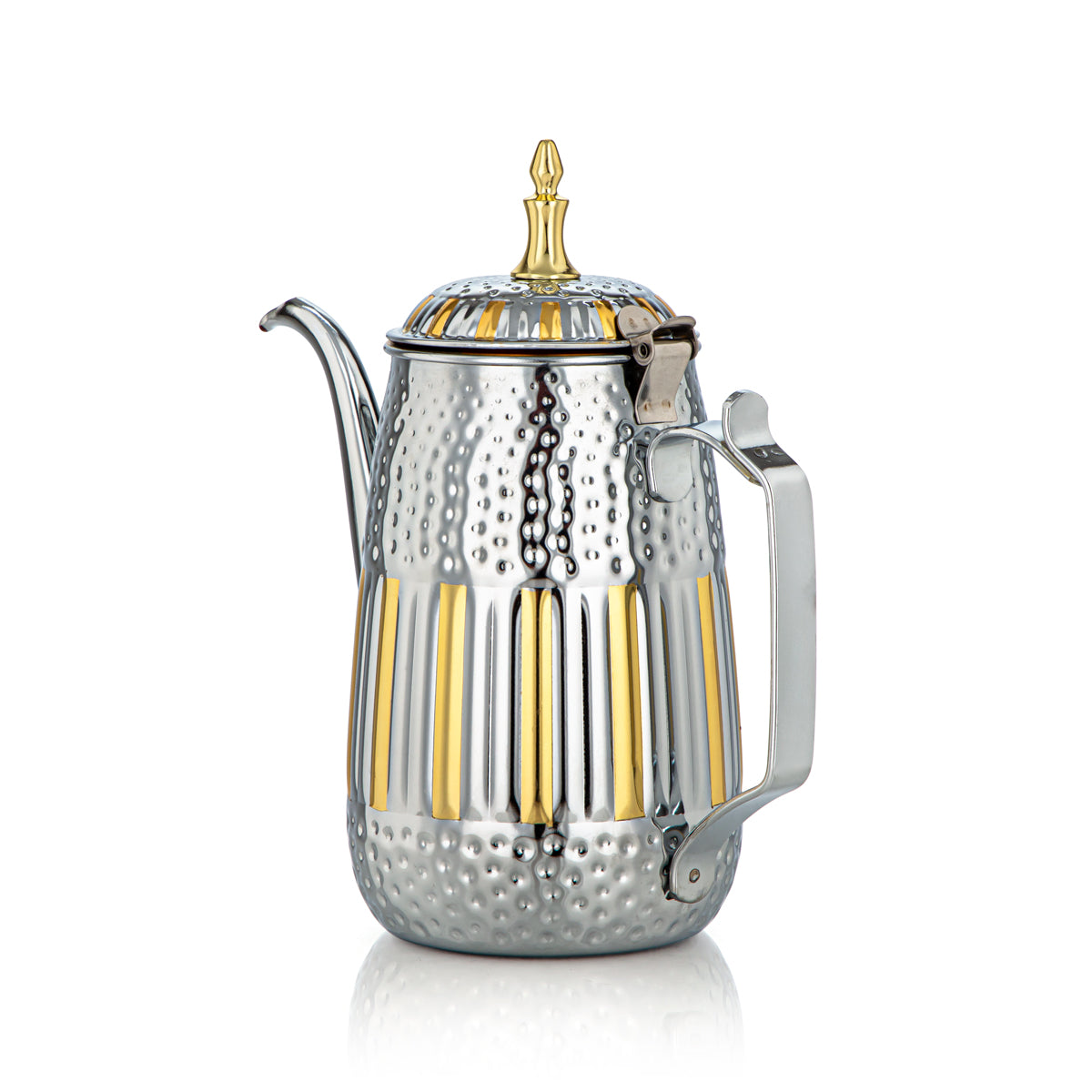 Almarjan 1.3 Liter Marabaa Collection Stainless Steel Milk Jug Silver & Gold - STS0010953