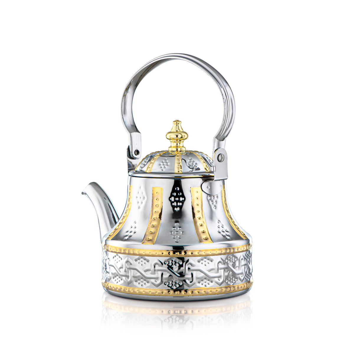 Almarjan 1.2 Liter Sahara Collection Stainless Steel Kettle Silver & Gold - STS0010970