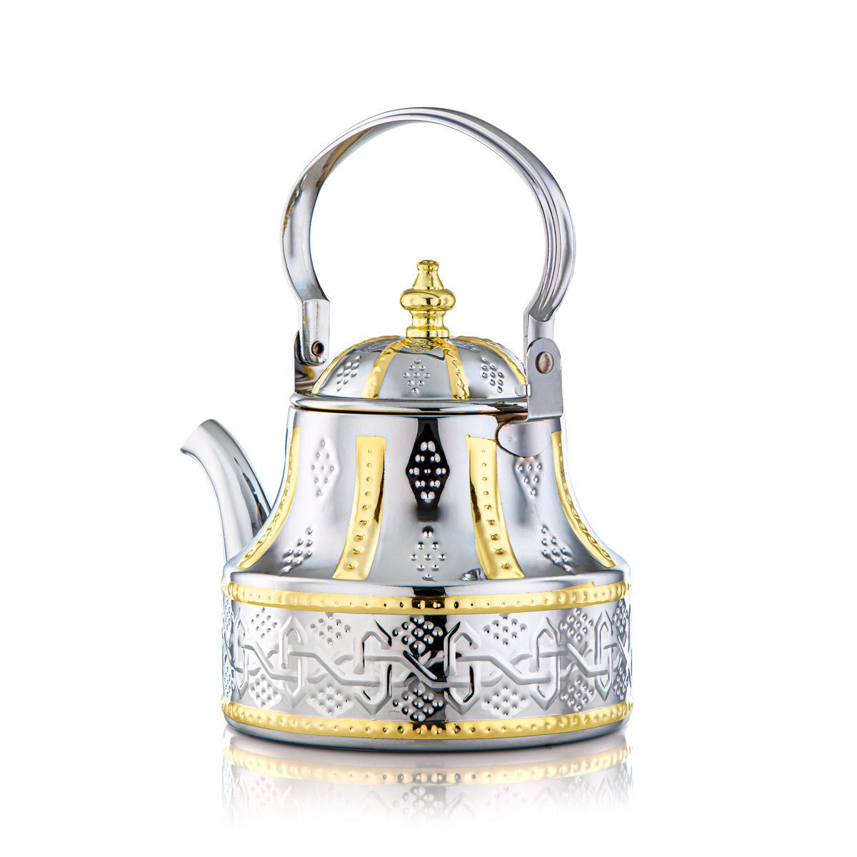 Almarjan 1.5 Liter Sahara Collection Stainless Steel Kettle Silver & Gold - STS0010971